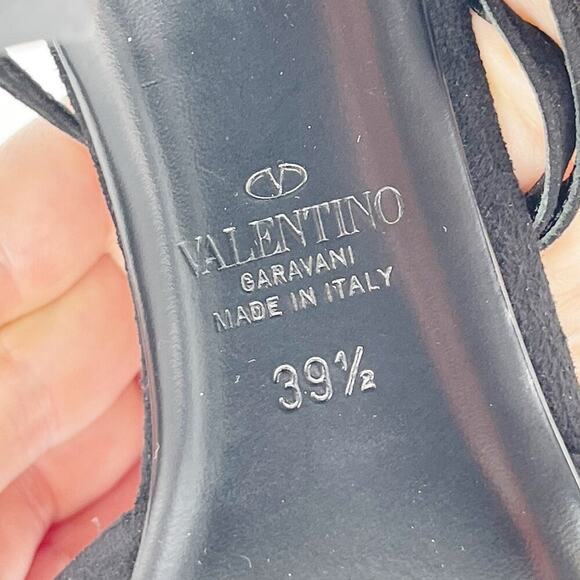 Valentino Garavani Maison Black Suede Crystal Snake T-Strap Pump size EU 39.5 - Picture 12 of 12